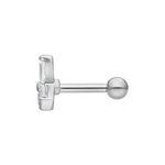 Barbell argento con cristallo chiaro su sfondo bianco