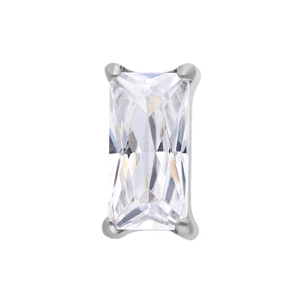 Push Fit Baguette Crystal Attachment - Silvercoloured Metal