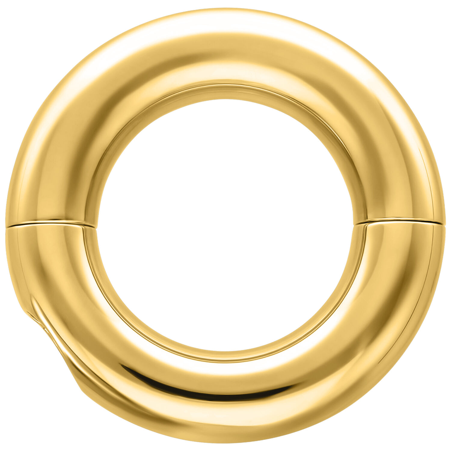 Runder, goldener Tribal Dream Ring aus Chirurgenstahl auf weißem Hintergrund