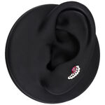 Pendiente de plata con cristal rojo ovalado en modelo de oreja negra