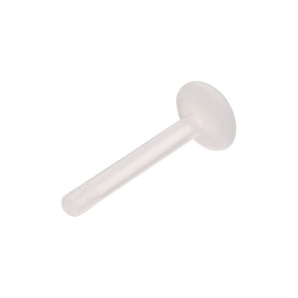 Barra transparente de Bioplast con cabeza plana sobre fondo blanco