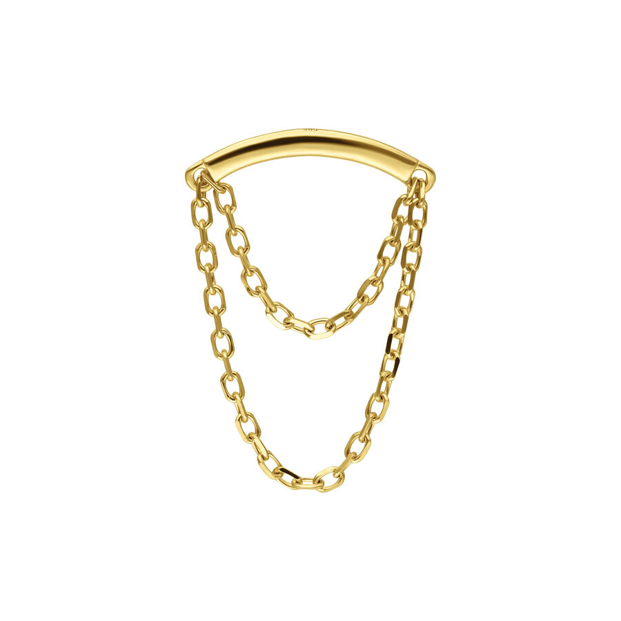 Catena Helix in oro con meccanismo Push-Fit su sfondo bianco