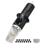 Testina nera Cheyenne Magnum Soft Edge con 10 aghi su sfondo bianco