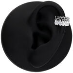 Clicker color argento con cristalli chiari su display nero per orecchio