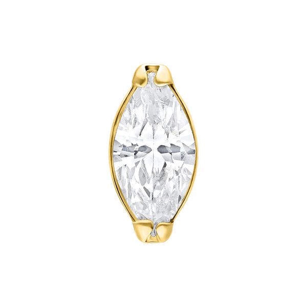Push Fit Oval Crystal Attachment - Golden Metal