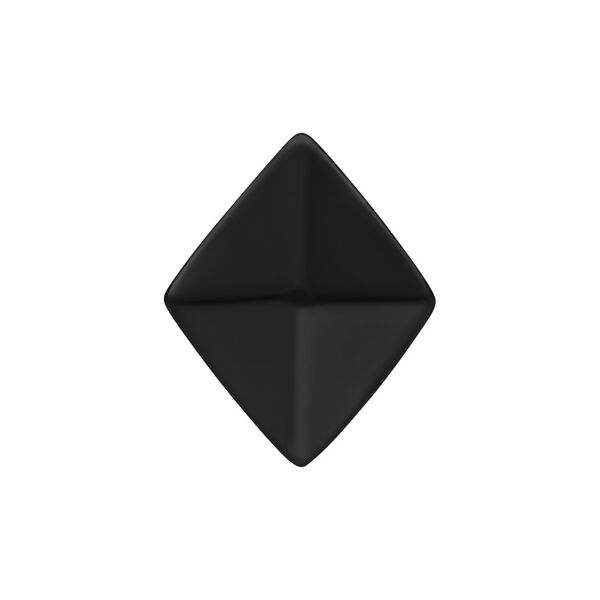 Musta pyramidin muotoinen pää kirurginteräksestä sisäkierteelle valkoisella taustalla