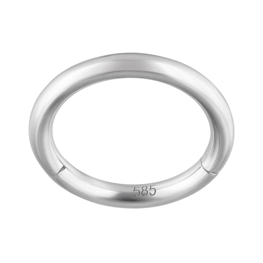 Eleganter 14K Weißgold Hinged Ring auf weißem Hintergrund