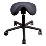 Silla de trabajo T2 Pro negra con asiento de montura y base de aluminio sobre fondo blanco