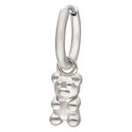 Orecchino Orsetto in Gomma Argento in Acciaio Chirurgico 316L su sfondo bianco
