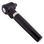 Mixer nero con impugnatura ergonomica su sfondo bianco
