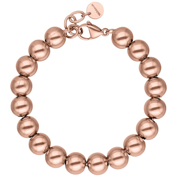 Pulsera Bubble de oro rosa de acero quirúrgico sobre fondo blanco