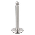 Labret in titanio argento senza sfera su sfondo bianco