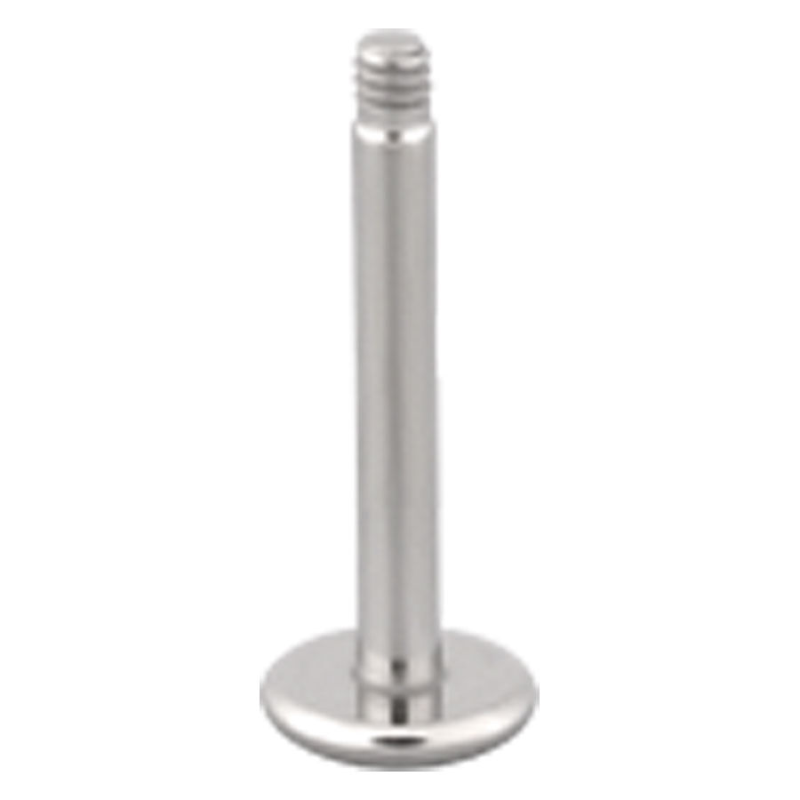 Labret in titanio argento senza sfera su sfondo bianco