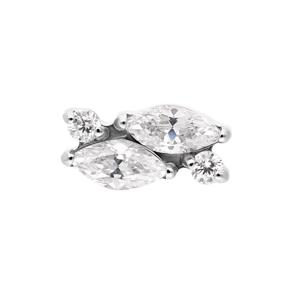 Push Fit Mini Oval Symphony Aufsatz - Silvercoloured Metal