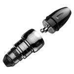 Xion Pen in argento di alluminio con punta svitata su sfondo bianco