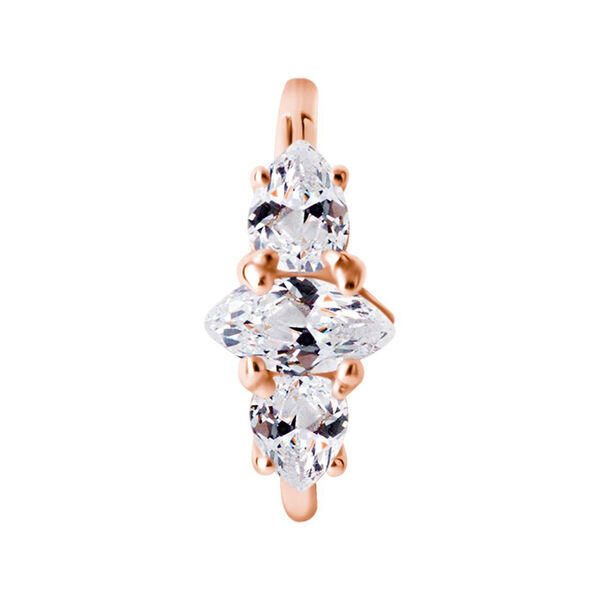 Roségoldener Conch Ring mit klaren Kristallen, Innendurchmesser 12 mm