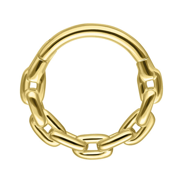 Aro de cadena de 14K Gold de alta calidad para septum sobre fondo blanco