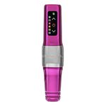 Máquina de tatuaje FK Irons Microbeau Flux Mini rosa sobre fondo blanco