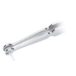 Pinzetta di supporto Labret in acciaio chirurgico argento su sfondo bianco