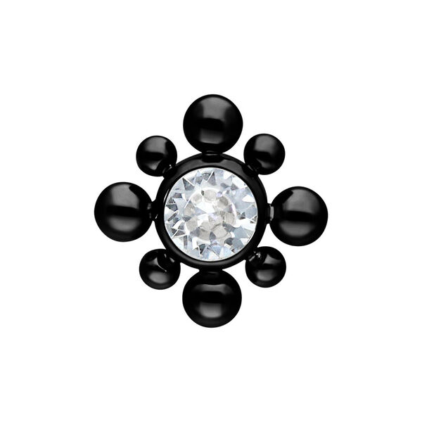 Accesorio de burbuja de titanio negro con piedra cristalina, bola de 3,0 mm