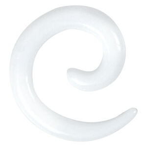 Weiße Acryl Dehnspirale von Wildcat Weiße Acryl Dehnspirale auf neutralem Hintergrund in Spiralform