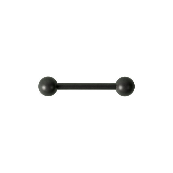 Graphitfarbenes Titan Barbell Piercing auf weißem Hintergrund