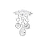 Inserto Bella Push Fit argento con cristalli chiari su sfondo bianco
