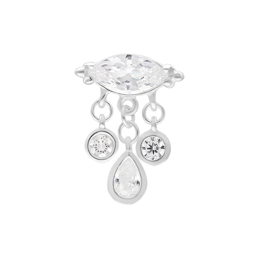 Inserto Bella Push Fit argento con cristalli chiari su sfondo bianco