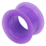 Flesh tunnel viola in silicone da 26,0 mm su sfondo bianco