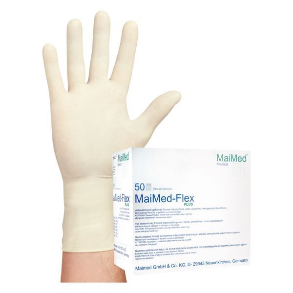 Maimed - Steriilit, puuterittomat lateksikäsineet