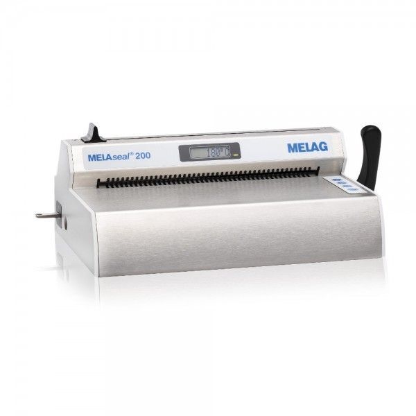 MELAseal 200 sigillatrice in acciaio inox argentato su sfondo bianco