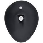 Bananabell in argento con due cristalli chiari su sfondo nero