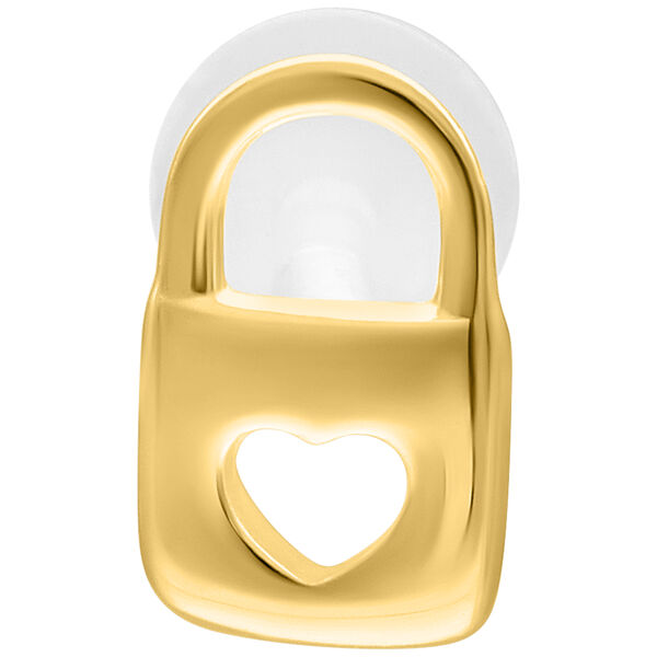 Labret Push Fit dorado, 5,0 mm de longitud, motivo de corazón, fondo blanco