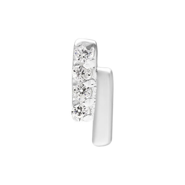 Push Fit Crystal Double Bar Attachment for Bioplast - Silvercoloured Metal