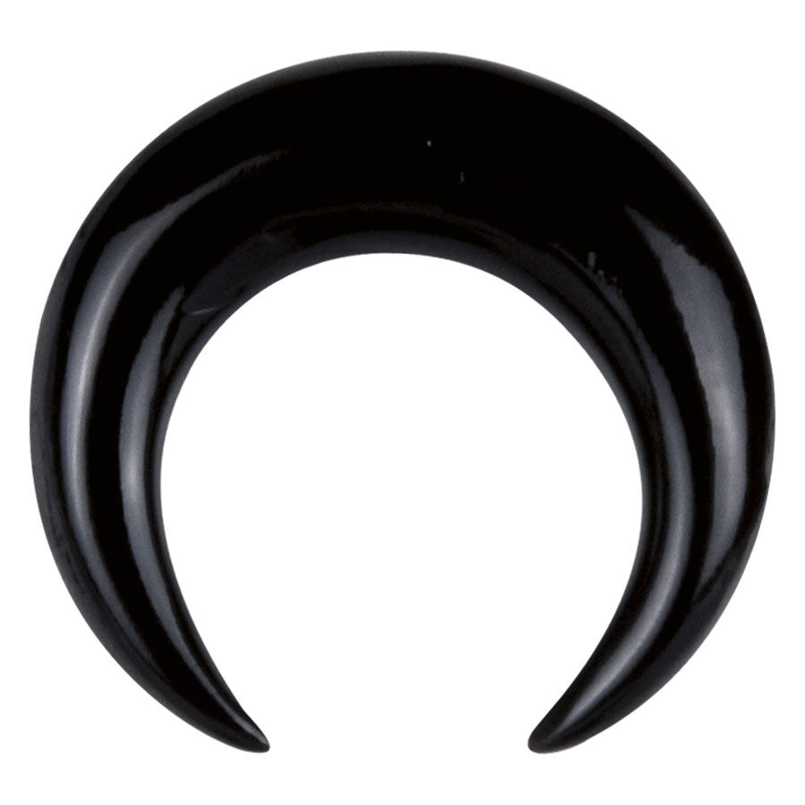 Crescent de expansión negro de cuerno sobre fondo blanco