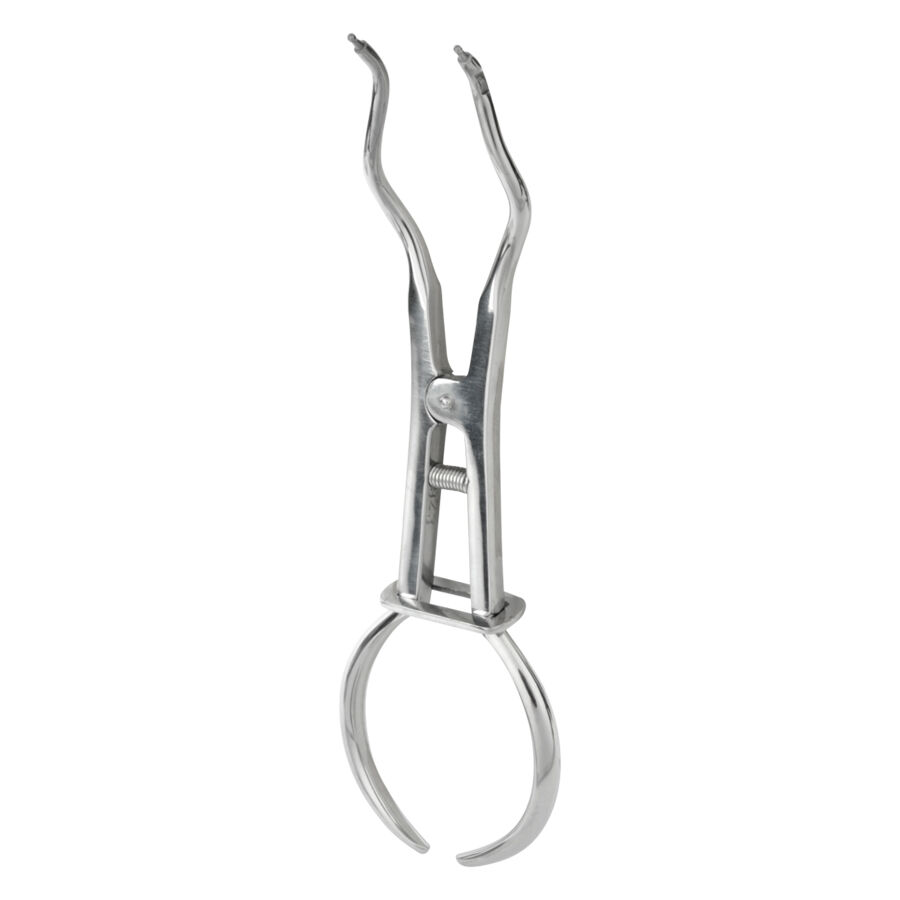 Pinza aprianelli in acciaio inox argentata su sfondo bianco