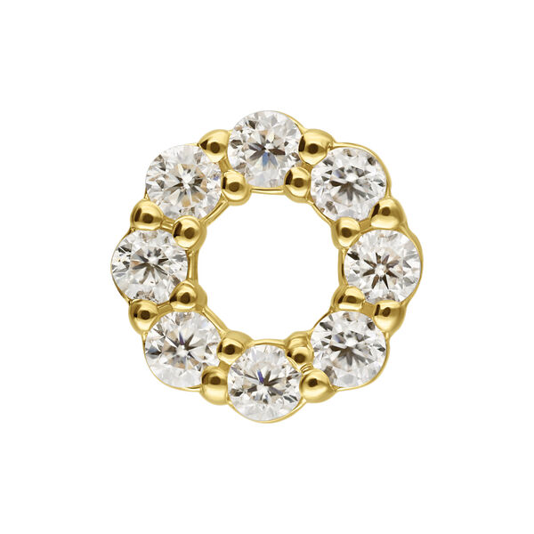 Aro redondo de oro 585 con piedras de Moissanite brillantes