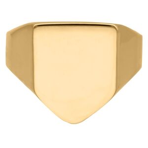 Goldener gravierbarer Basic Ring aus Chirurgenstahl Goldener, gravierbarer Ring aus Chirurgenstahl auf weißem Hintergrund