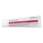 Tubo blanco de Octenisept Gel para Heridas 20 ml sobre fondo blanco