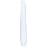 Espansore bianco in PTFE per piercing alle orecchie su sfondo bianco