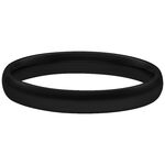 Anillo negro de acero quirúrgico 316L, tamaño 17,0 mm sobre fondo blanco