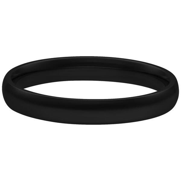 Musta sormus kirurginteräksestä 316L, koko 17,0 mm valkoisella taustalla