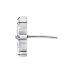 Inserto Push Fit argento con pietra cristallina su sfondo bianco