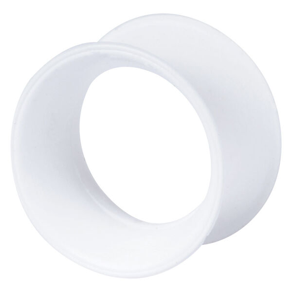 Valkoinen Kaos Softwear Skin Tunnel silikonista, 5,0 mm koko, valkoisella taustalla