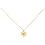 Goldene Kette mit herzförmigem Anhänger und klarem Kristall
