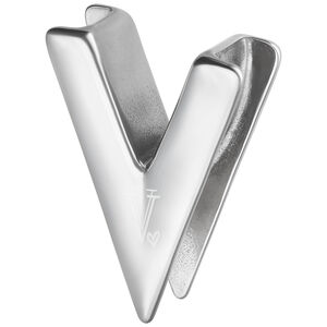 Verena Venus V-Earsaddle in Silber Silbernes V-förmiges Earsaddle mit glänzender Oberfläche auf weißem Hintergrund