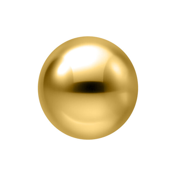 Bola de metal dorada de 2,5 mm sobre fondo blanco