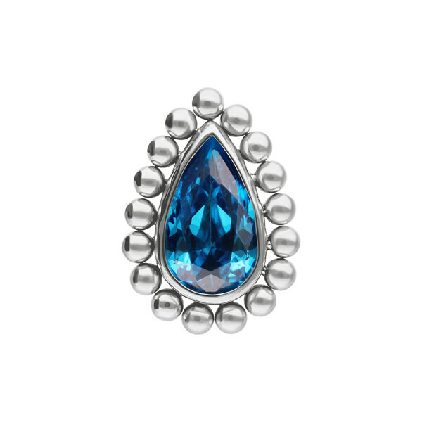 Titan Zirconline® - Push Fit Turquoise Crystal Azure Drop Attachment - Or blanc