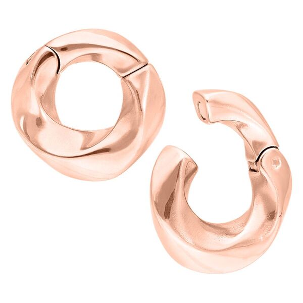 Pesi per orecchie Twisted in oro rosa in acciaio chirurgico, spessore 6mm