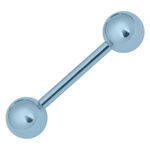 Barbell azzurro chiaro con due sfere lisce su sfondo bianco